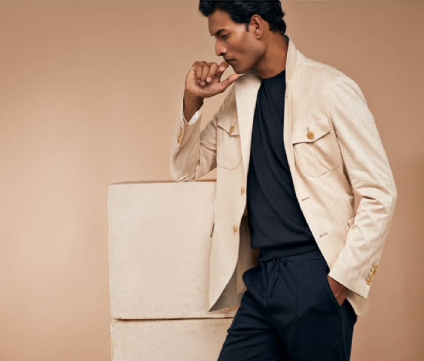 Close-up of premium Italian tailoring from Deletto Milano